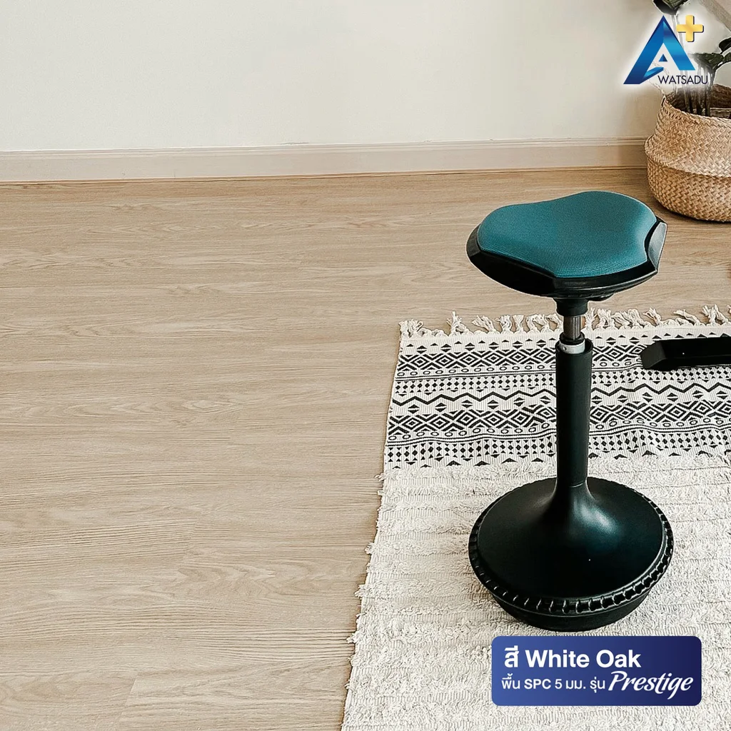 กระเบื้องยาง SPC พร้อมโฟม IXPE รุ่น PRESTIGE หนา 5 มม. แบบปูตรง สี White Oak - Image 6